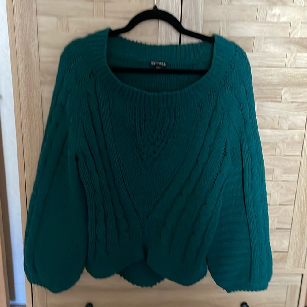 Express Polyester Wider Round Neck Oversized Gree… - image 1